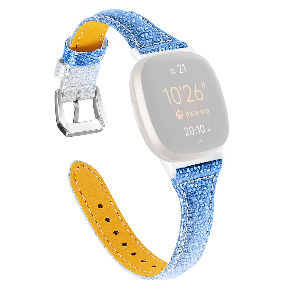 For Fitbit Versa 4 Sense 2 Gradient Glitter Watch Band Genuine Cow Leather Wrist Strap For Fitbit Versa 4 Sense 2 Gradient Glitter Watch Band Genuine Cow Leather Wrist Strap